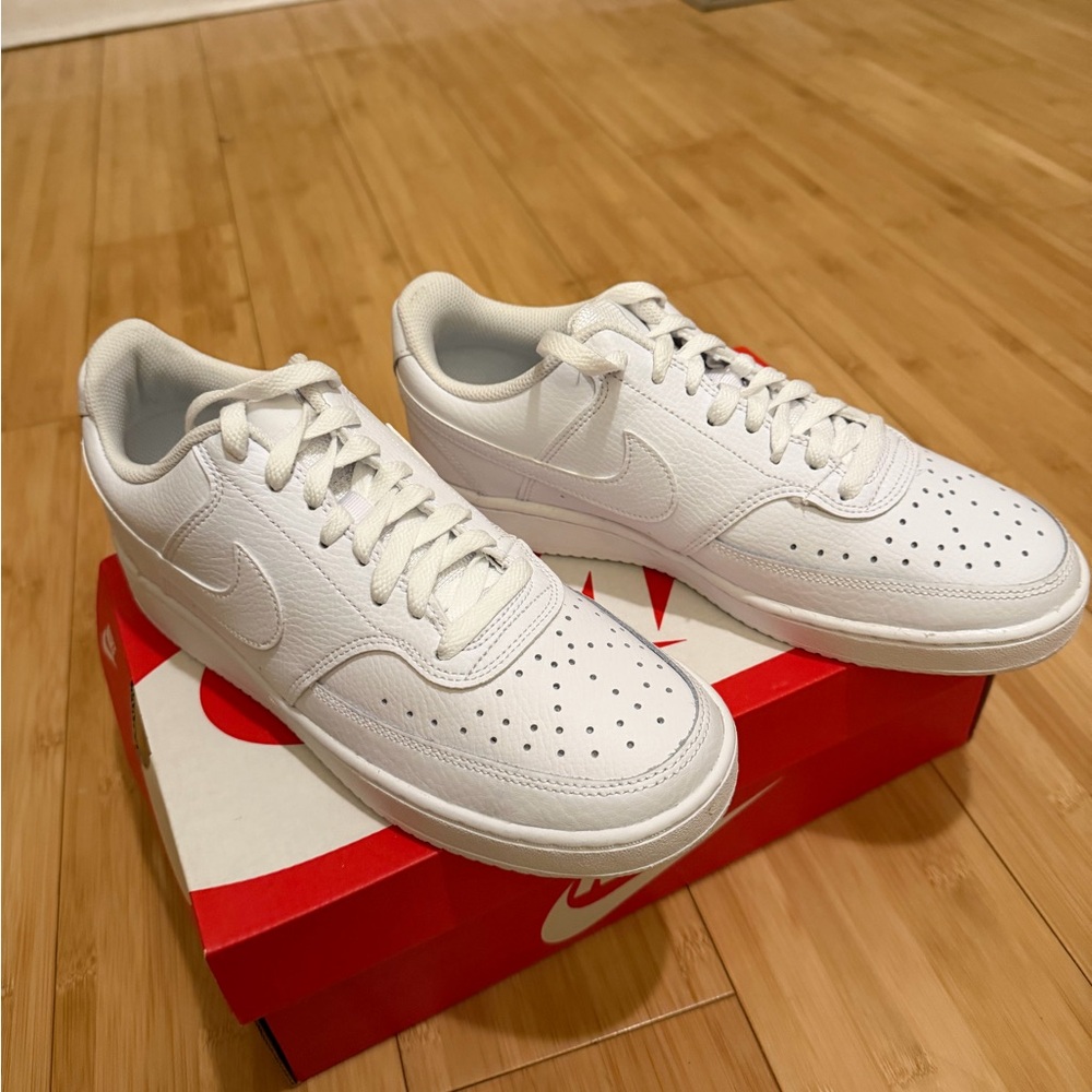 Nike Women's Court Vision Low White Sneakers - Size 9.5